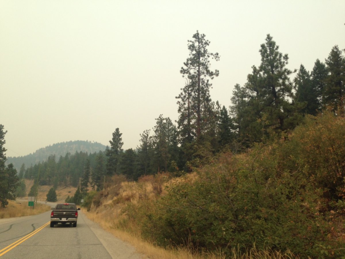 Smokey skies as seen from Peachland on Wednesday. 