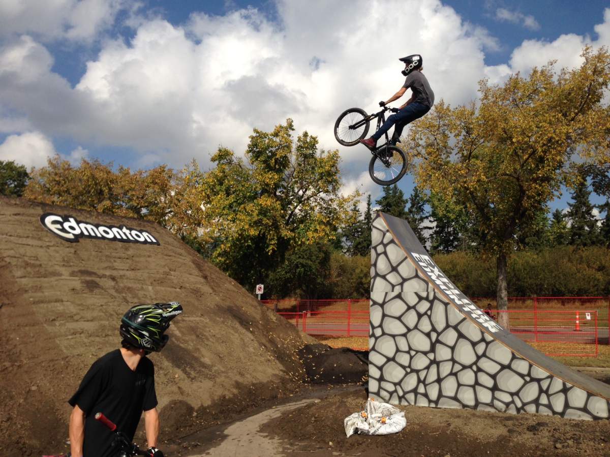 A competitor takes a jump at this weekend's FISE World Actions Sports Festival at Hawrelak Park.