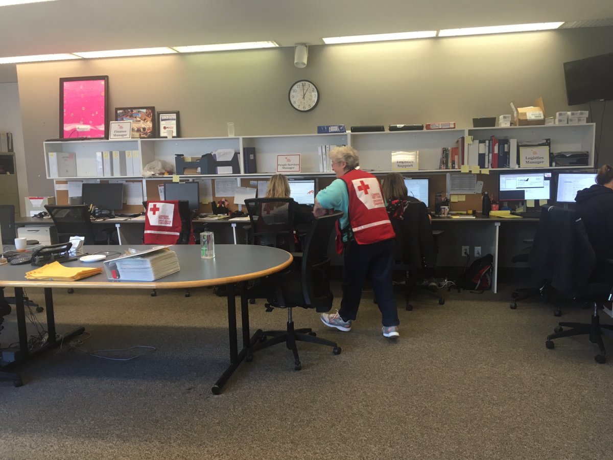 Red Cross staff and volunteers working to ensure everyone gets home safe.