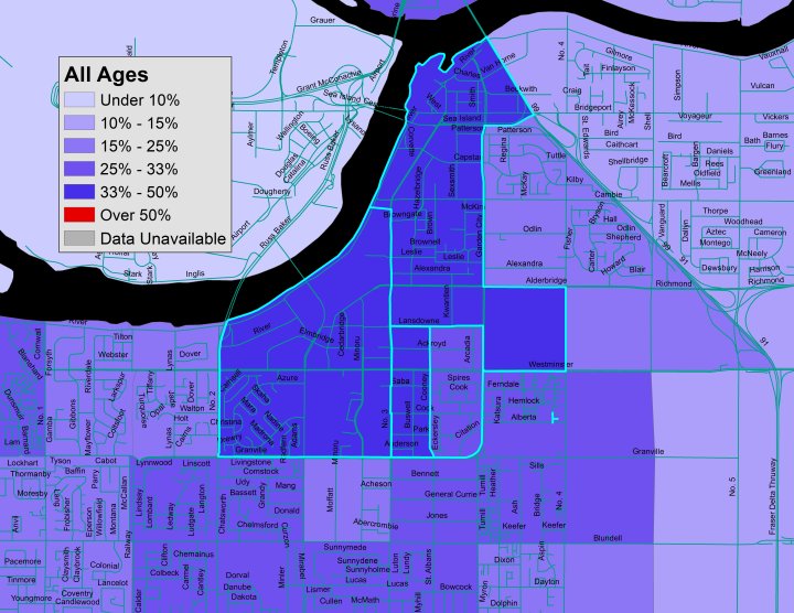 Richmond, Downtown Eastside have similar levels of working