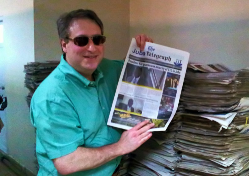 Global News' Ron Waksman at the Juba Telegraph.