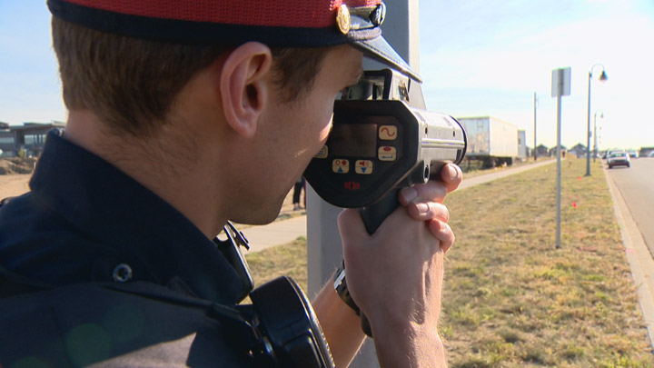 Lake Louise RCMP stop excessive speeder on Hwy. 1 and encourage drivers to slow down to keep our roadways safe this May long weekend.