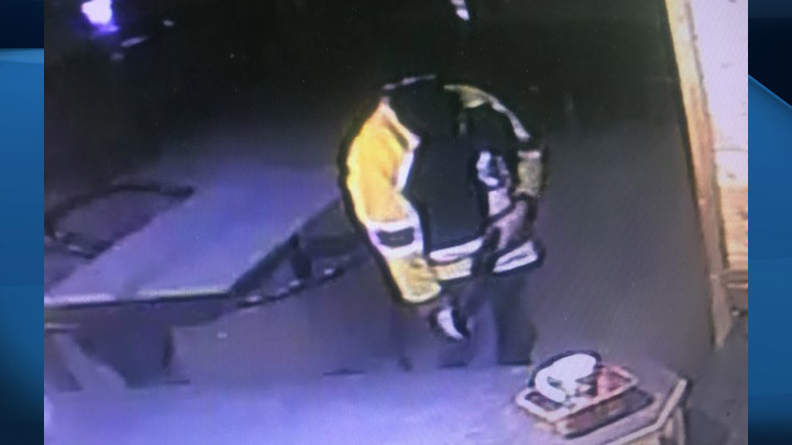 A Canwood business was robbed by a masked man wearing a hockey jersey.