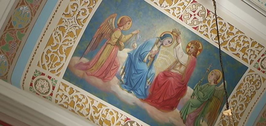 Restored Painting on the ceiling of St Marry's Church