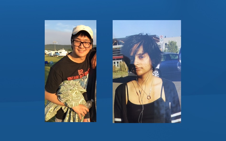 Edmonton police say Daniel Taeho Lee, 16, (left) and Subhana Tanweer, 15, (right) were both last seen at Lillian Osborne High School in the Terwillegar area on Thursday, Sept. 7, 2017.