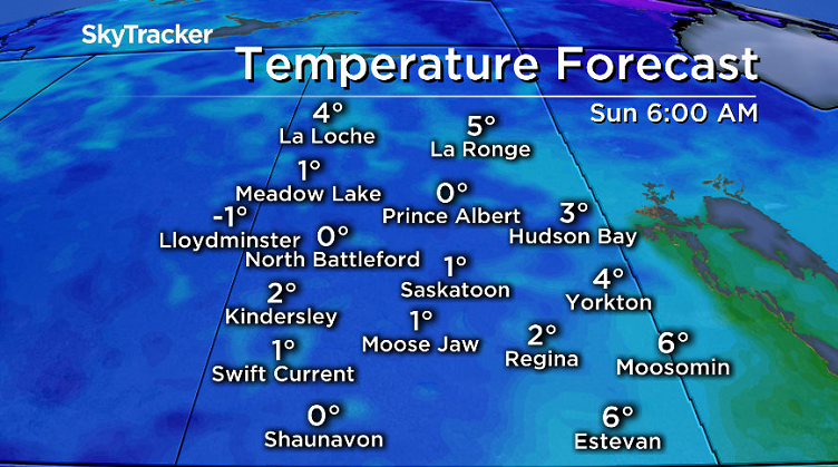 A risk of frost is in the forecast Sunday morning in Saskatoon.