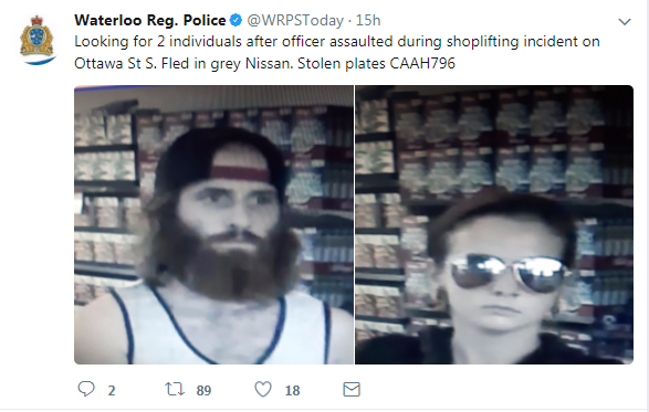 Suspects wanted for assaulting officer and shoplifting in Kitchener - image