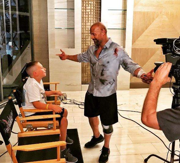 Dwayne 'The Rock' Johnson meets his 10-year-old hero, Jacob.