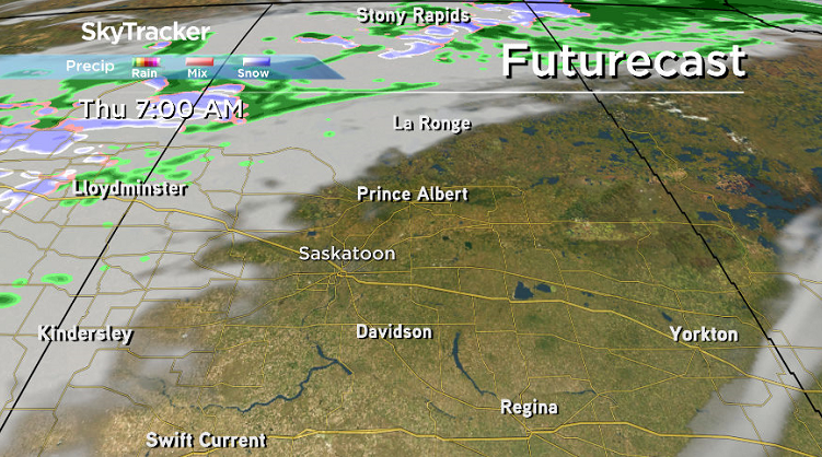 Snow is expected to slide into parts of northwest Saskatchewan for the final full day of summer early Thursday morning.