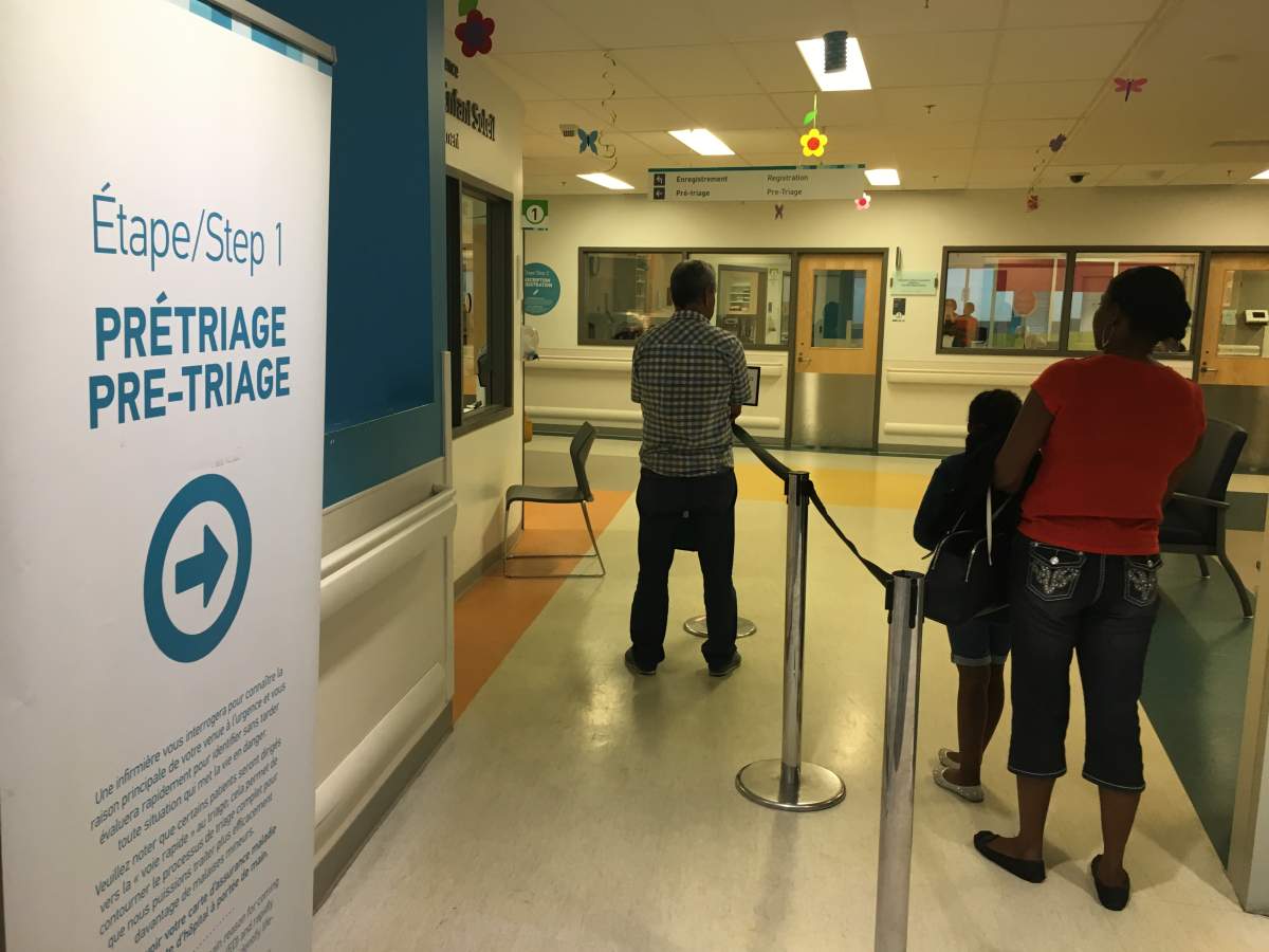 Pre-triage, Montreal Children's Hospital.