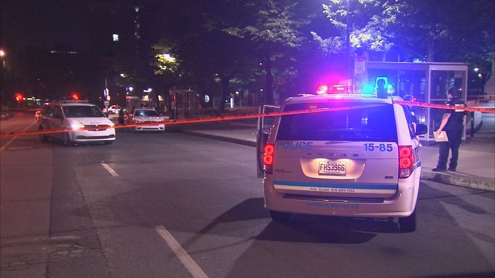 A 20-year-old is in police custody after a 23-year-old man was stabbed in downtown Montreal overnight. Saturday, Sept. 16, 2017.