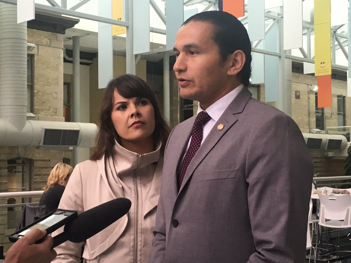 Wab Kinew speaking Friday about domestic assault allegations from 2003. 