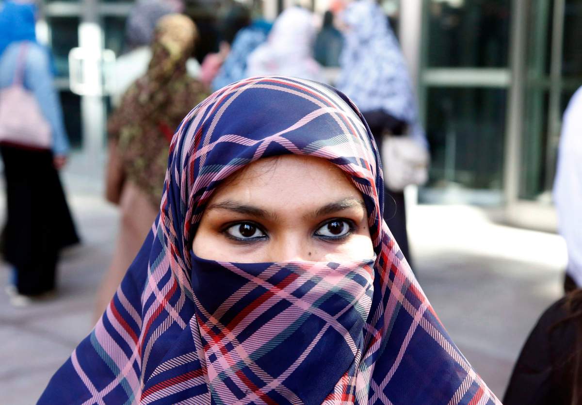 Zunera Ishaq wears a niqab.