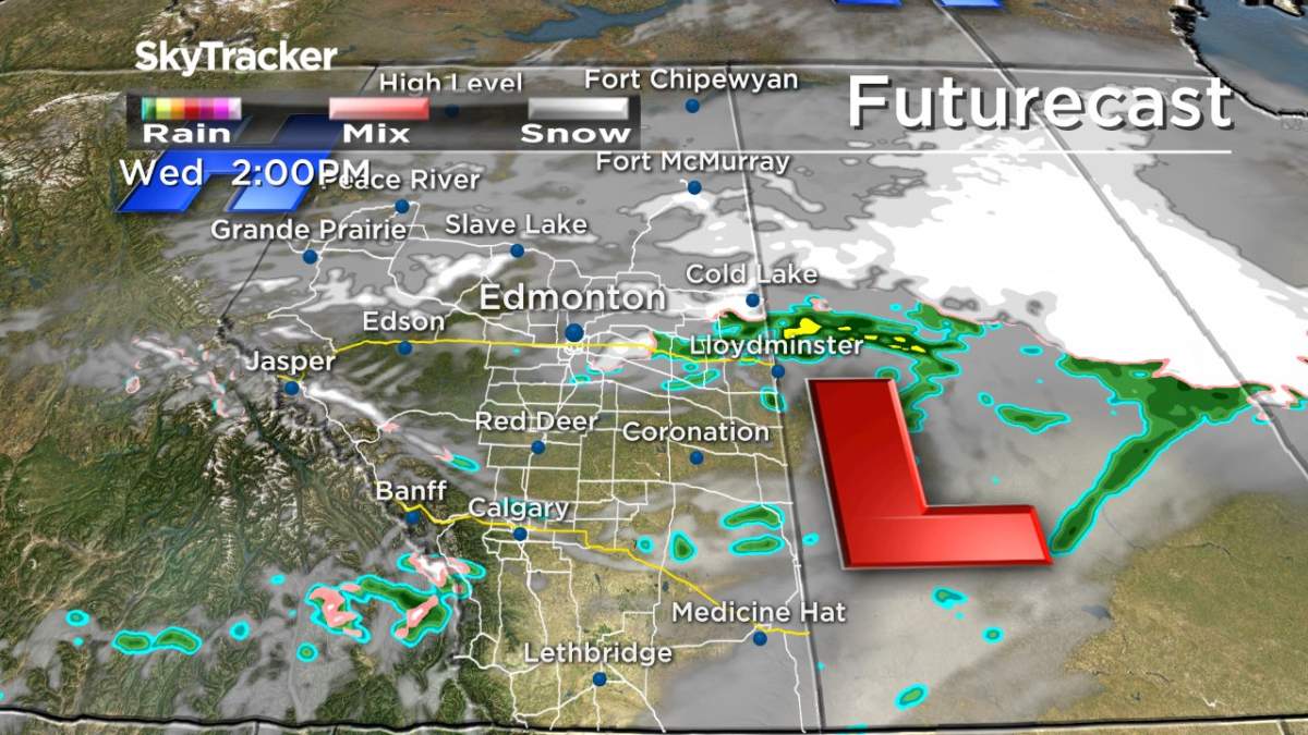Environment Canada issued snowfall warnings for parts of northwest Alberta Tuesday, Oct. 24, 2017.