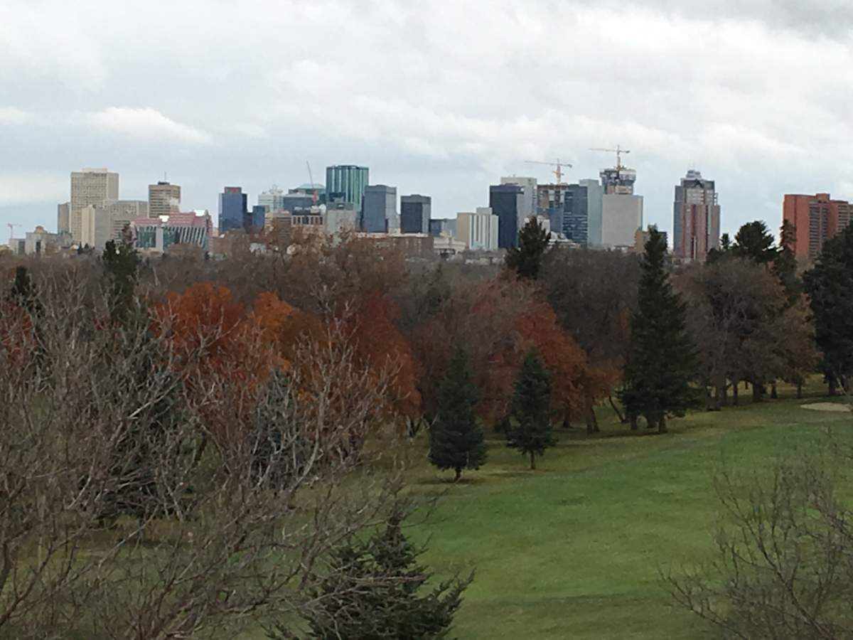 Edmontonians enjoy the warm November weather.