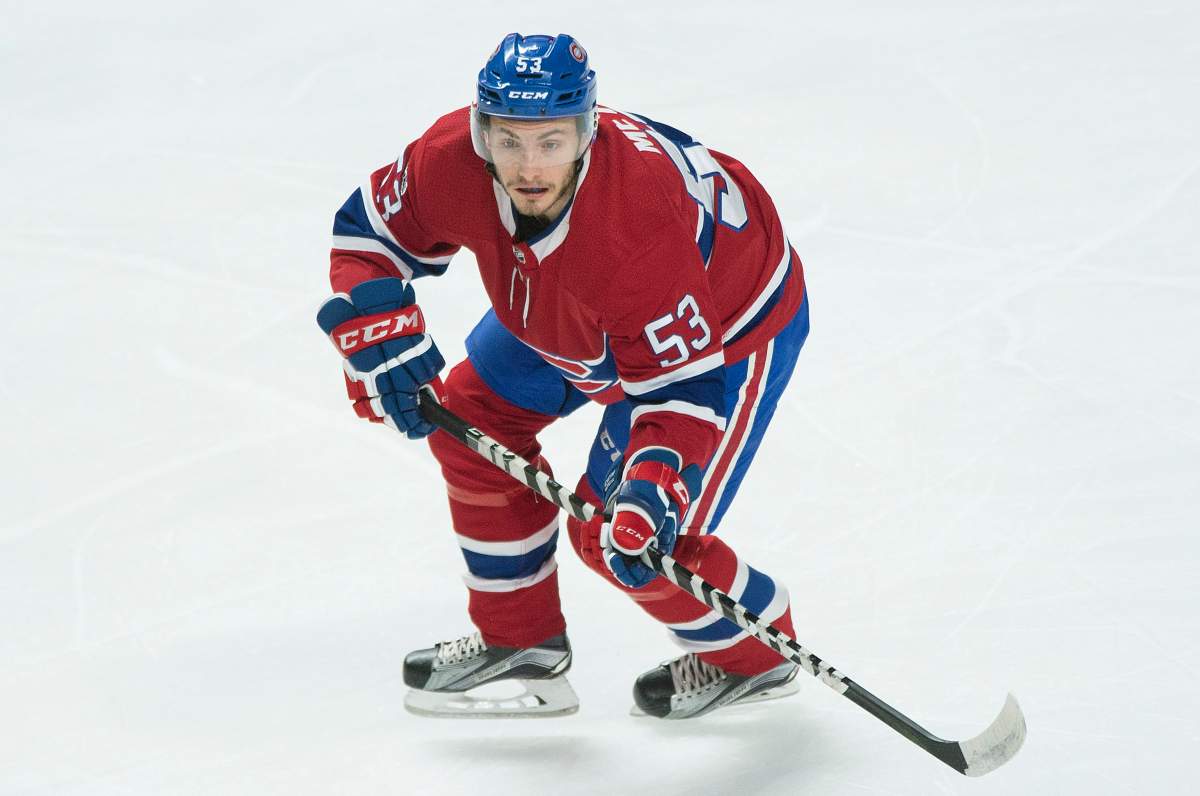 Montreal Canadiens' Victor Mete skates during an NHL hockey game against the Ottawa Senators in Montreal, Saturday, Sept. 30, 2017. Mete has signed a one-year extension with the Habs. Thursday, Oct. 9, 2020.