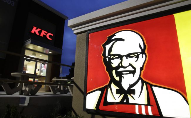 This April 18, 2011, file photo shows a KFC restaurant in Mountain View, Calif. 