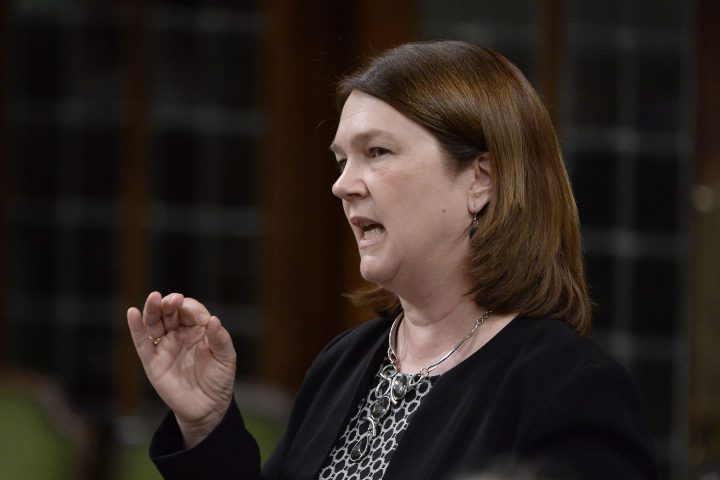 Jane Philpott rises during question period in the House of Commons on Tuesday, Oct. 24, 2017.