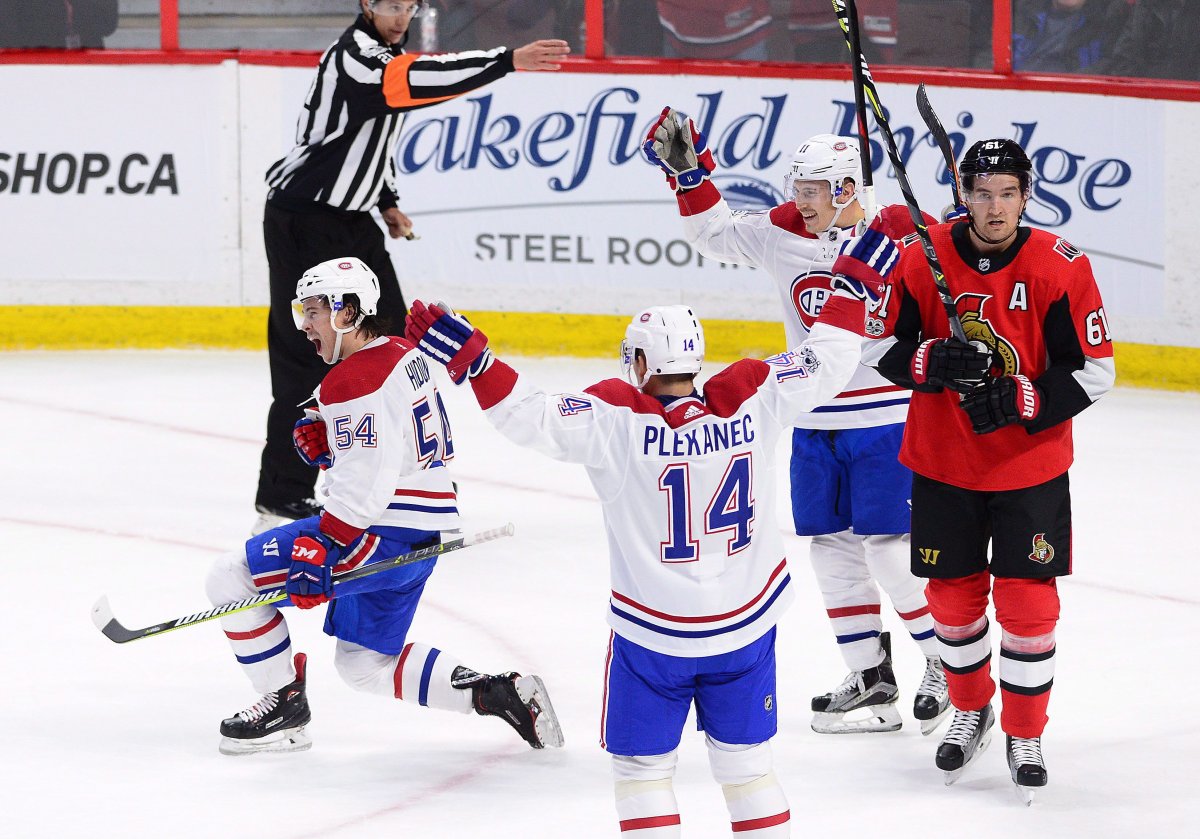Montreal Candiens' forward Charles Hudon scored his first 2 NHL goals against the Ottawa Senators Monday night.
