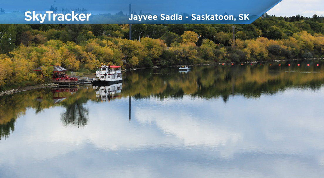 Calm conditions in Saskatoon combine with beautiful fall colours.