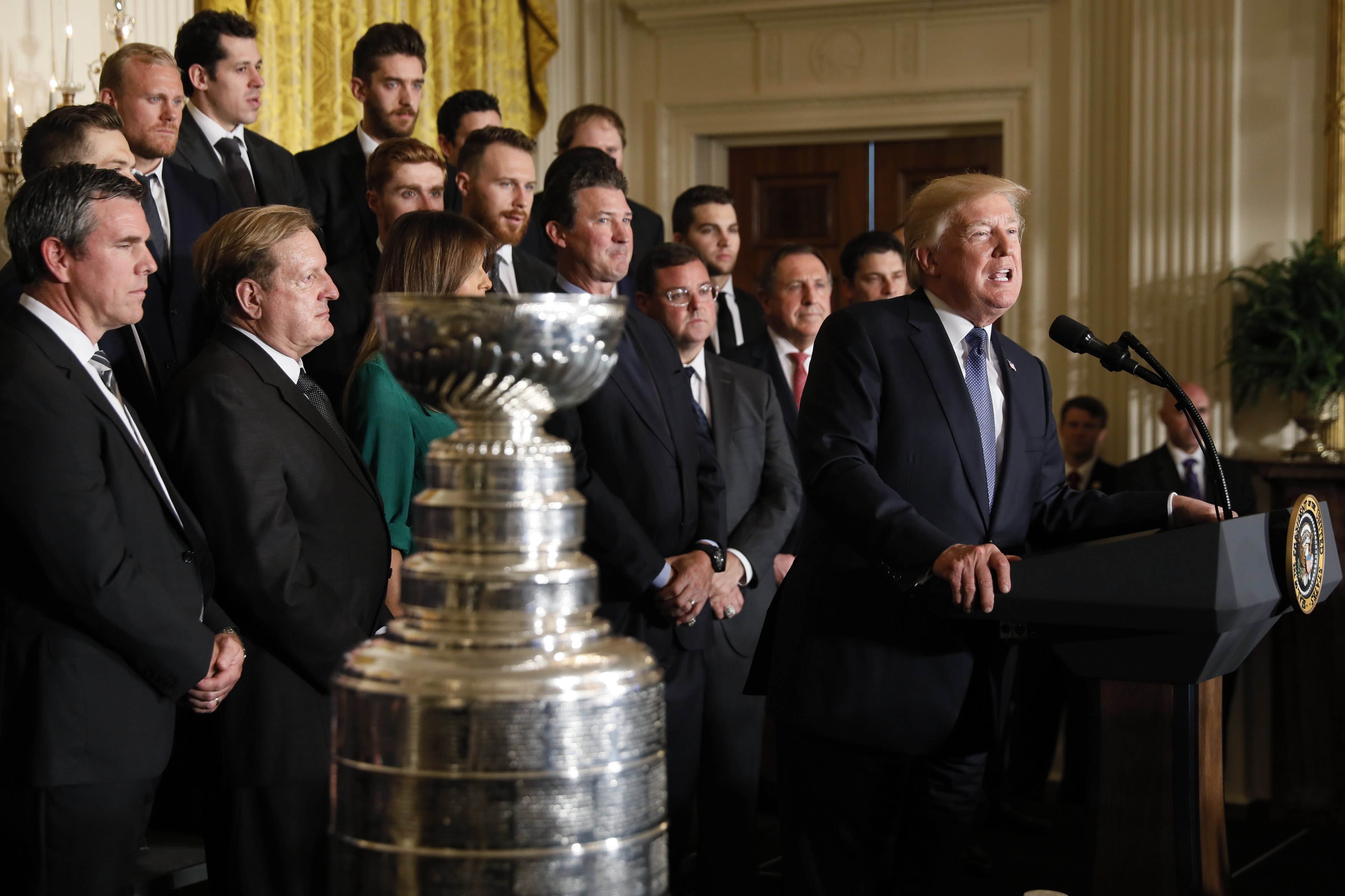 Stanley Cup champion Blues visit Trump at White House