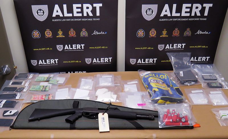 Items ALERT says were seized from a house in the 1200 block of 6 Avenue South in Lethbridge on Thursday, Oct. 19, 2017. 