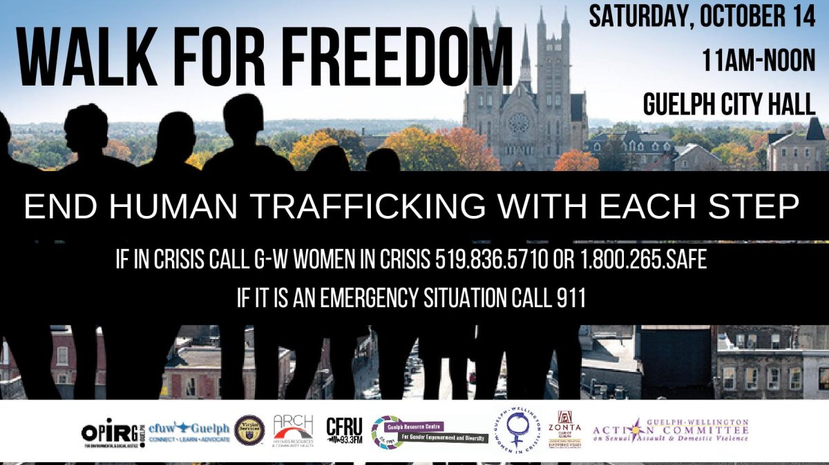 Walk For Freedom To End Human Trafficking Takes Downtown Guelph Today