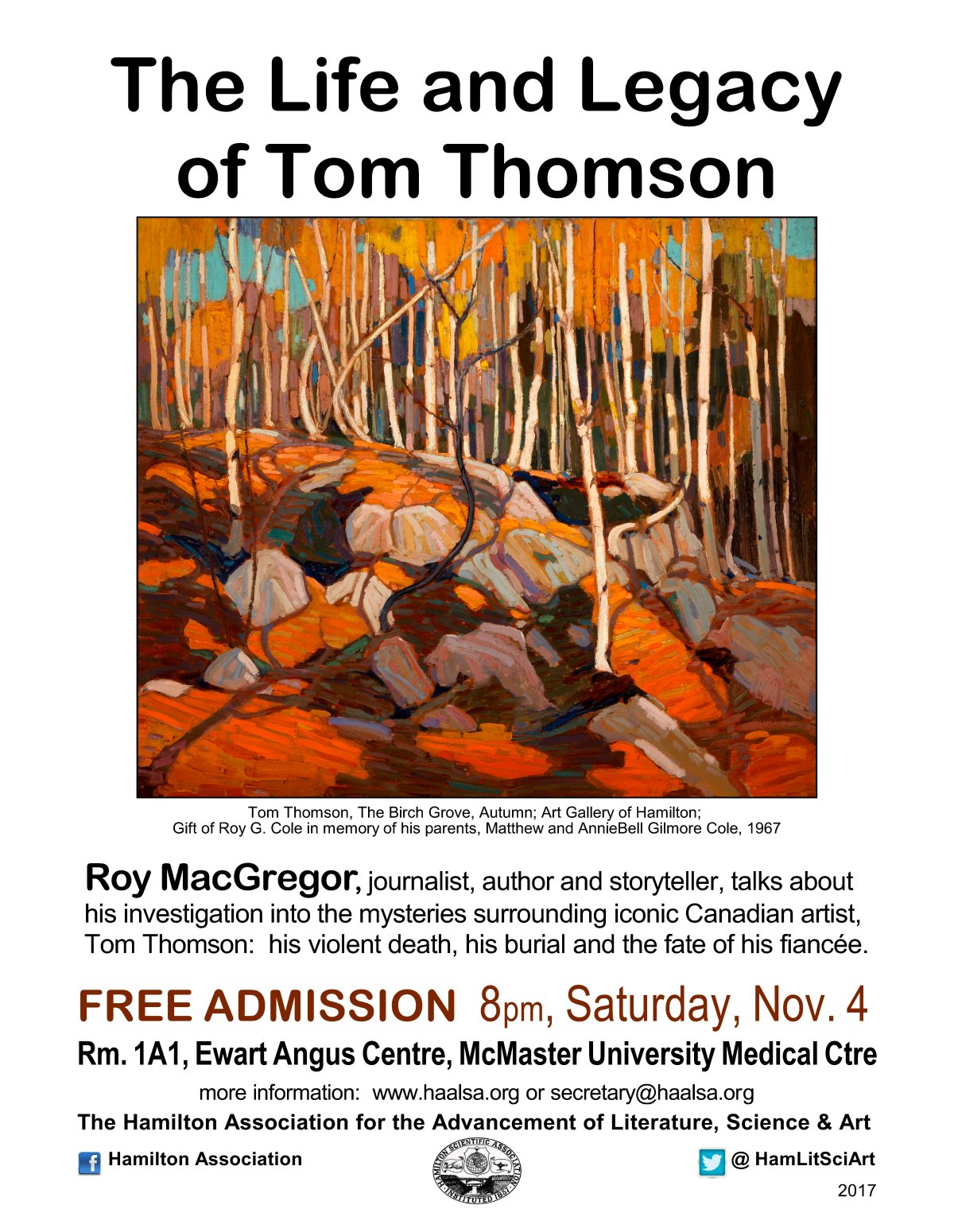 Free public talk The Life and Legacy of Tom Thomson GlobalNews Events