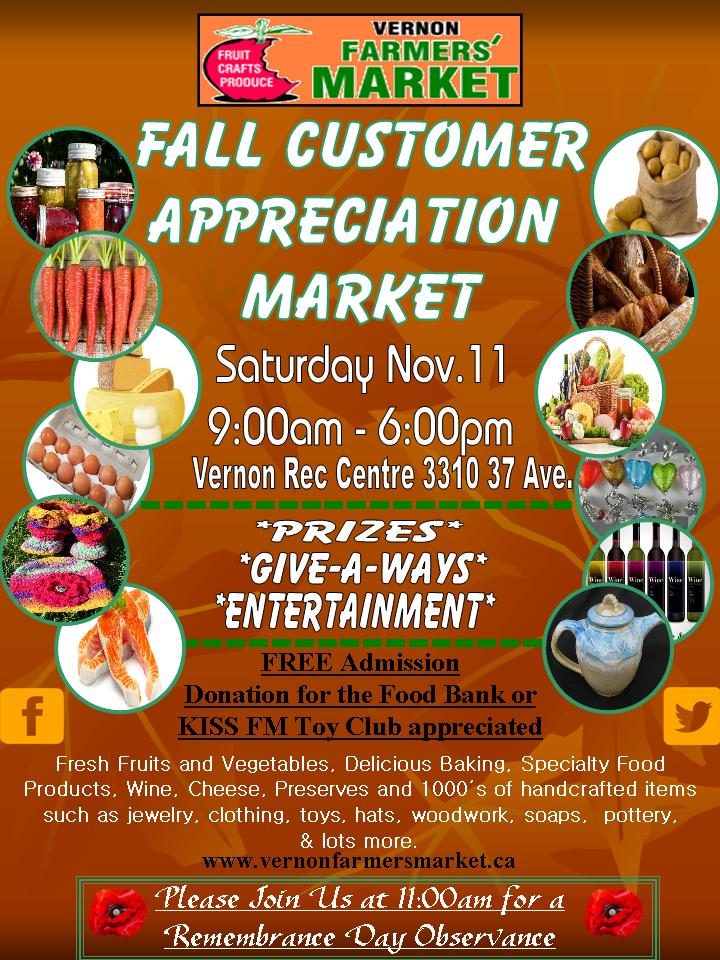 Vernon Farmers Market “Fall Customer Appreciation” Market - image