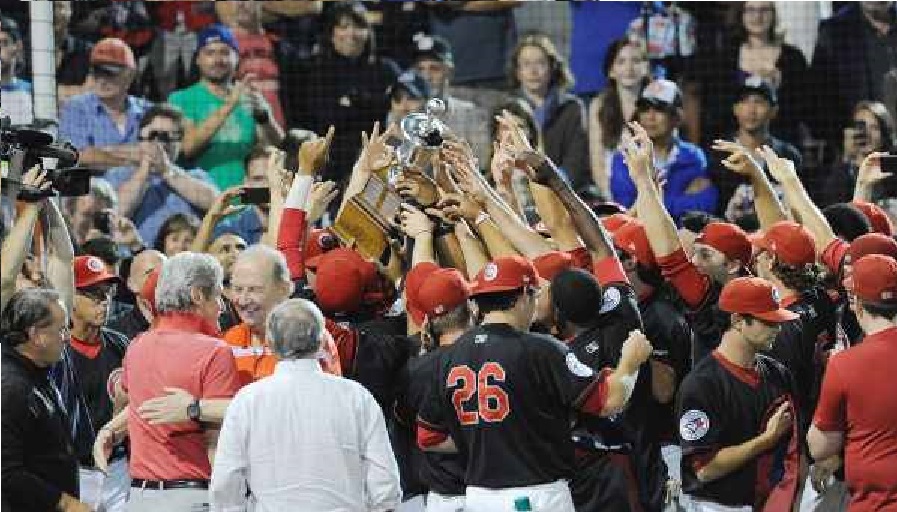 The Vancouver Canadians celebrate their 3rd championship on Sept. 10, 2013. 
