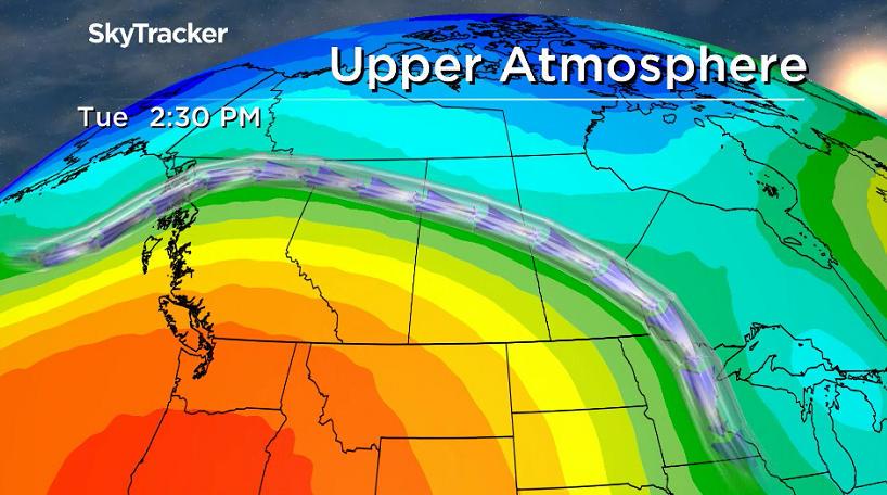 A short-lived upper ridge of high pressure builds back in the heat Tuesday.