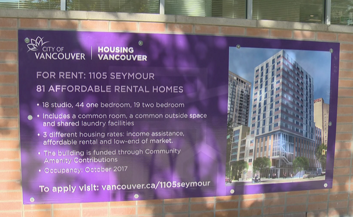 The City of Vancouver is unveiling an affordable homes project located along the 1100 block of Seymour Street.