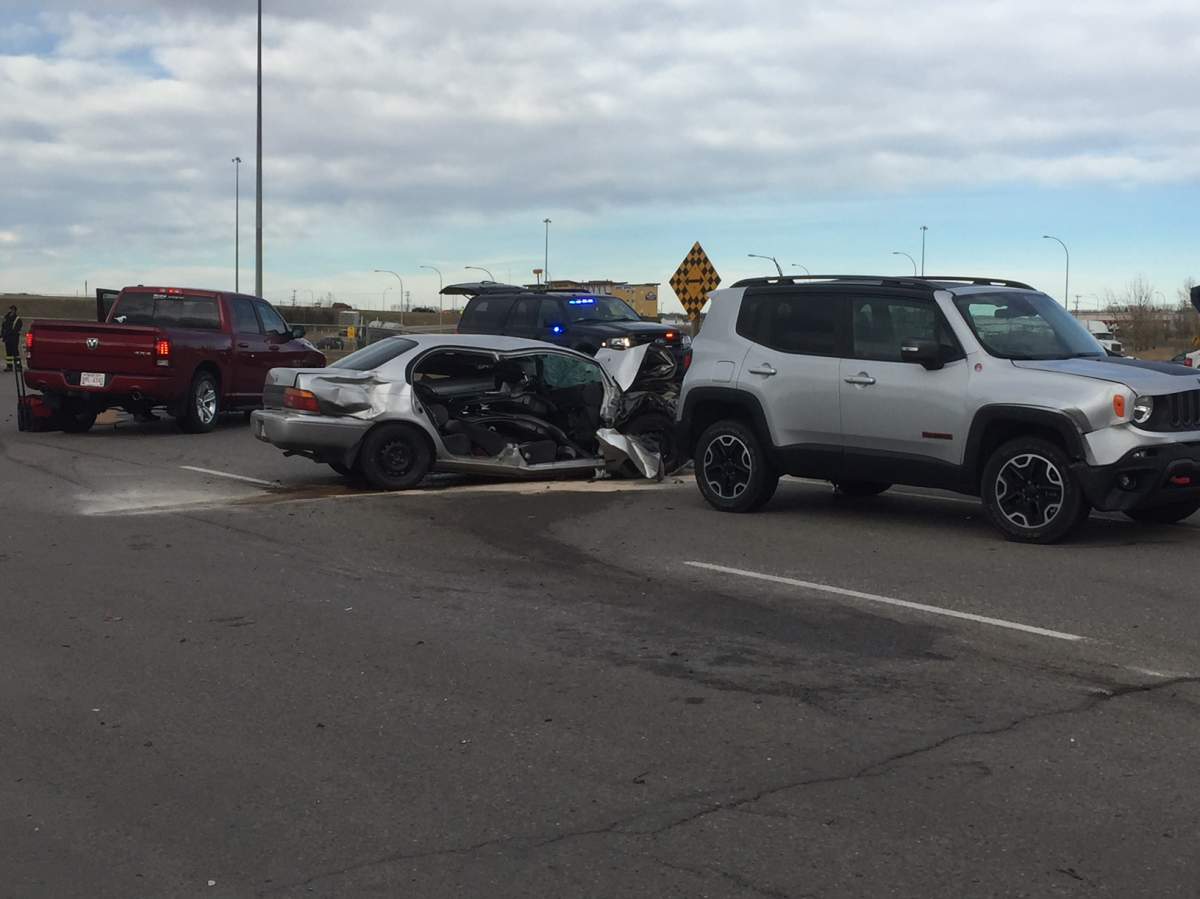 Crash on Edmonton Trail and  Country Centre in Airdrie Sunday. 