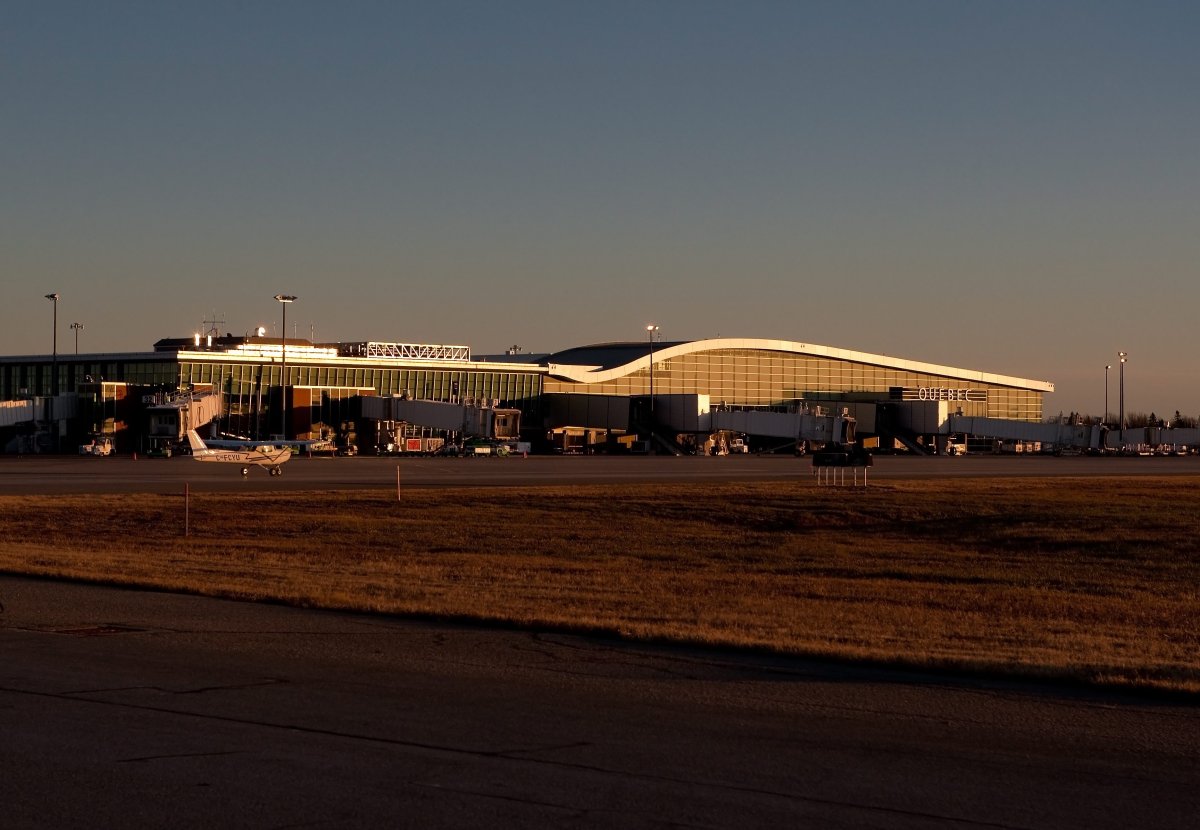 Sun set on Quebec City Jean Lesage International Airport, also known as Jean Lesage International Airport, November 11, 2009. 