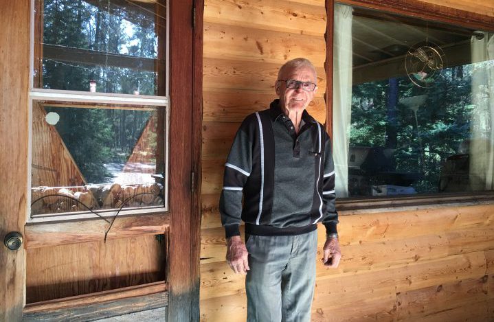 After combining a field until early in the morning, Bud Jardine returned home to find a black bear had broken into his house.
