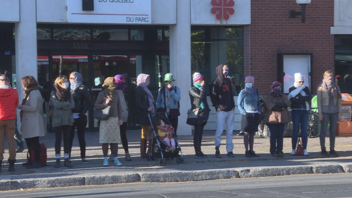 Montrealers protest the province’s controversial Bill 62, which would force people to have their faces uncovered to receive services, Friday, Oct. 20, 2017.