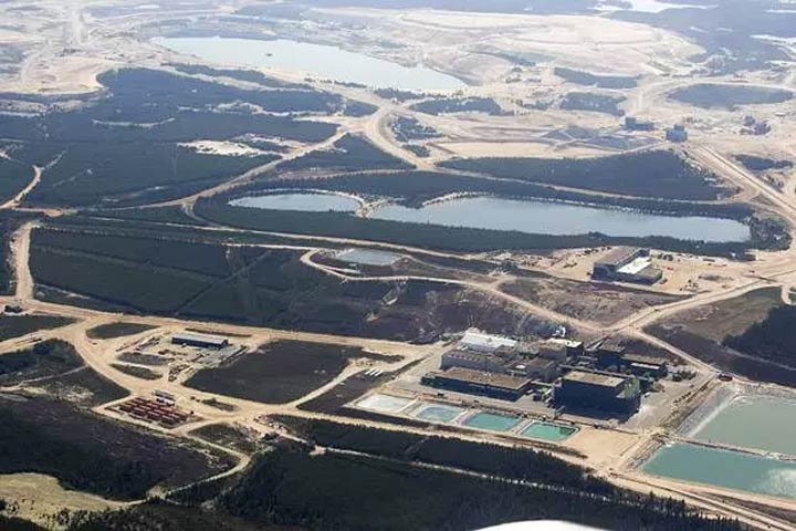 An aerial view of the Key Lake Cameco mine in northern Saskatchewan.