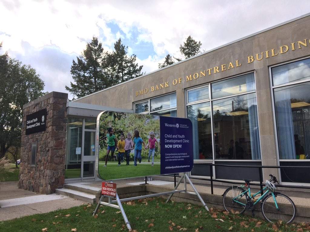 The Child and Youth Development Centre is open at the former Bank of Montreal building just north of Western University's main gates at  1163 Richmond St.