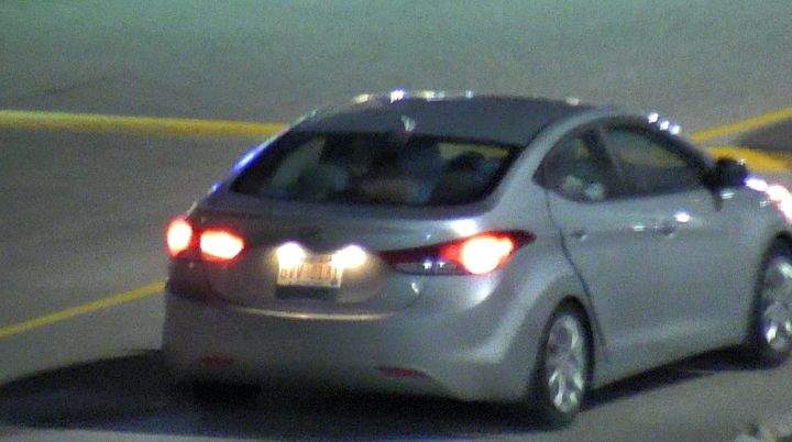 Police believe four suspects involved in an altercation at CrossIron Mills may have fled in this stolen car.