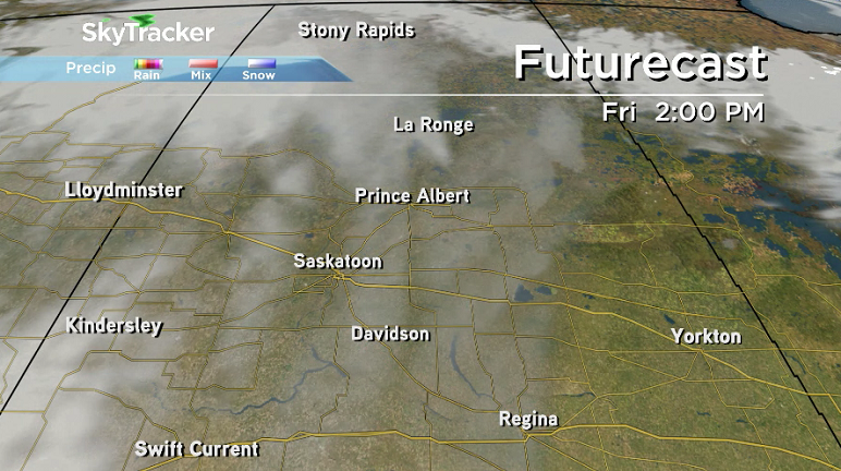 Clouds are expected to roll back into central Saskatchewan during the day Friday.