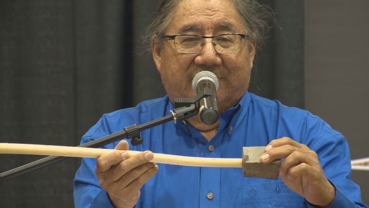 Peter Weasel Moccasin gave Lethbridge College a Blackfoot name on Thursday.