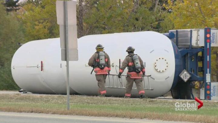 College Drive has reopened 24 hours after a semi-truck carrying anhydrous ammonia was cleared from the scene.