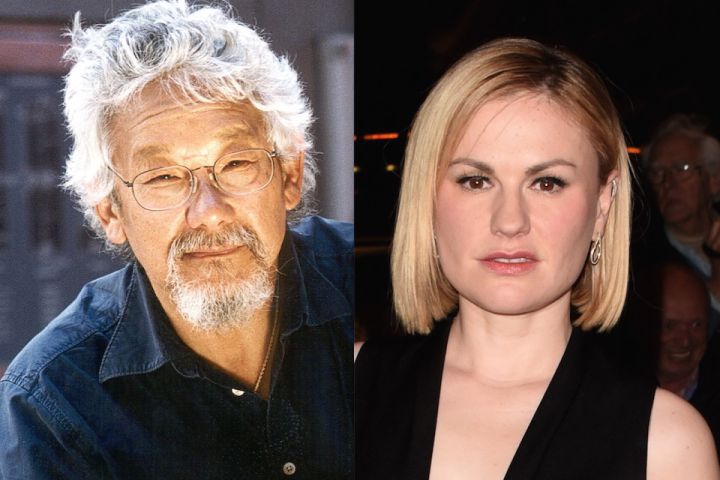 (L-R): David Suzuki and Anna Paquin.