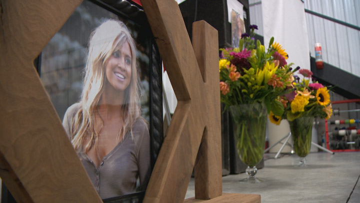 A roadside memorial honours Danille Kerpan, who was killed three years ago by an impaired driver going the wrong way on Highway 11 near Bladworth, Sask.