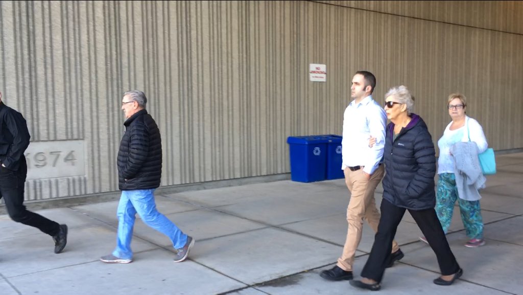 Jamie Gardiner leaves the courthouse during a break in his sentencing hearing, on Oct 16, 2017.