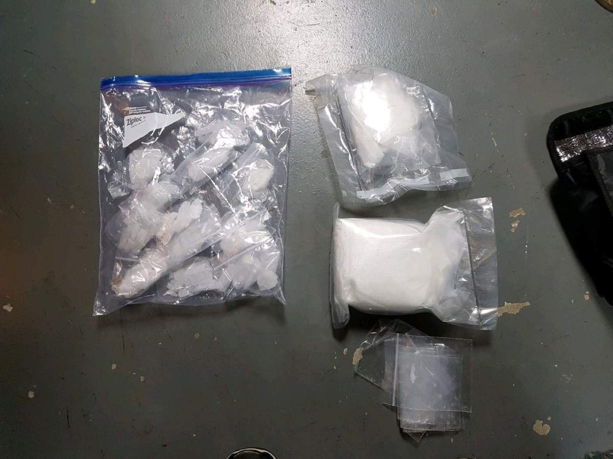 Drugs seized in multiple raids in the Kitchener region on Oct. 24, 2017.