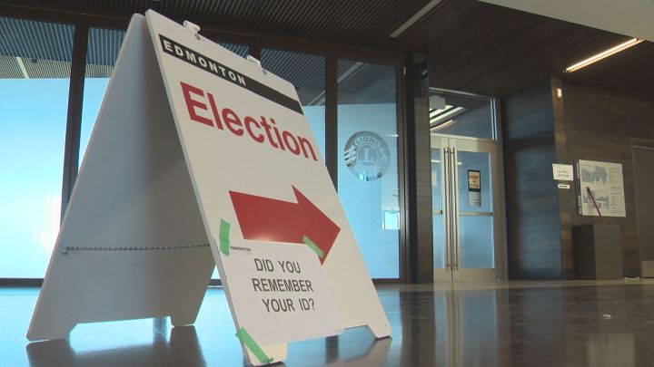 An advance voting station in south Edmonton Monday, Oct. 9, 2017.