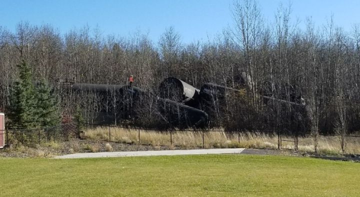 Emergency officials asked residents of an area northwest of Edmonton - near St. Albert - to leave their homes on Sunday afternoon after a train derailed near the Sturgeon Road crossing.