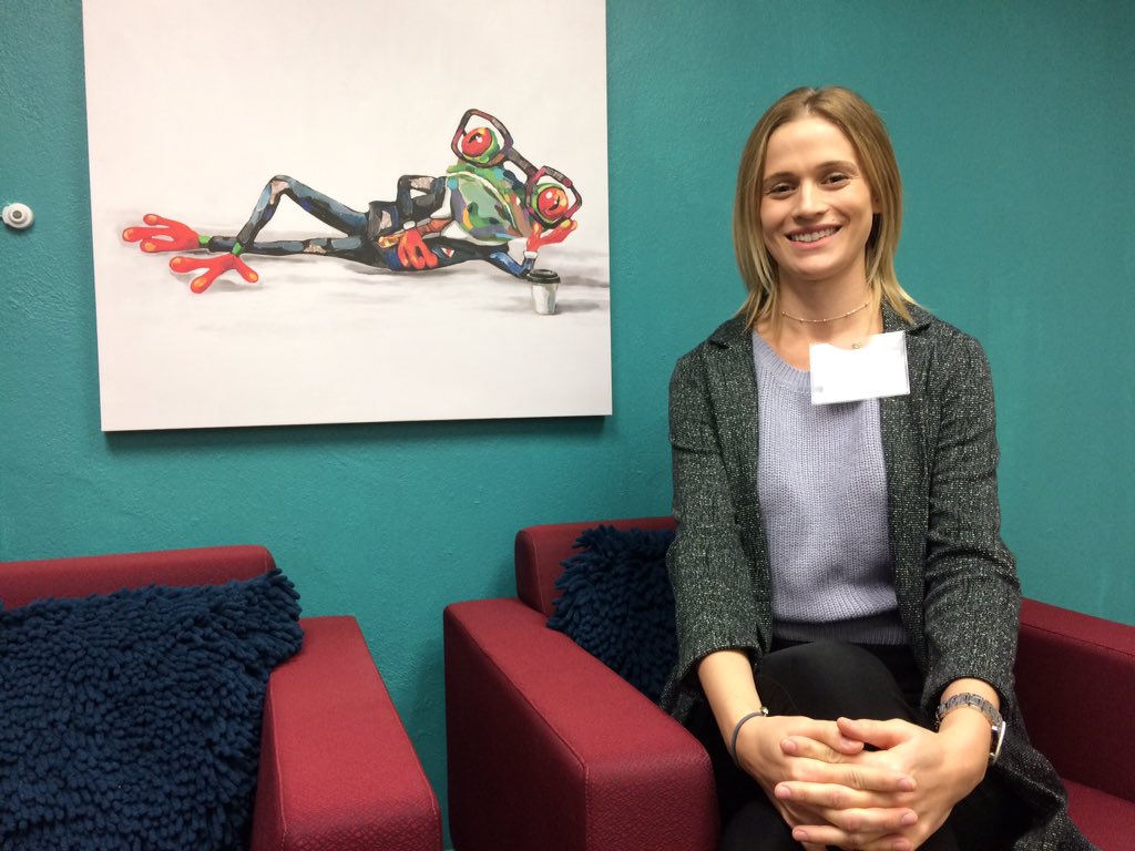 Graduate student clinician, and third year PhD candidate Elizabeth Thornley, sits in one of the family waiting rooms.