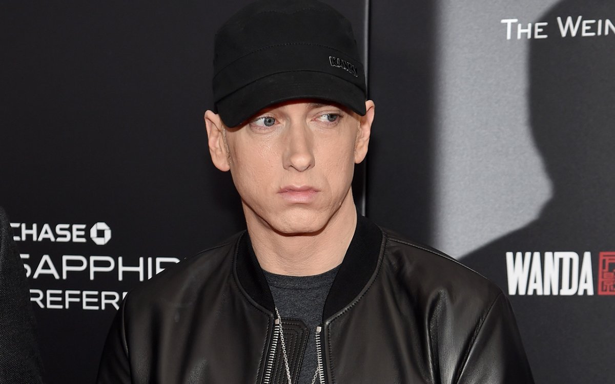 Rapper Eminem attends the New York premiere of "Southpaw" at AMC Loews Lincoln Square on July 20, 2015 in New York City. 